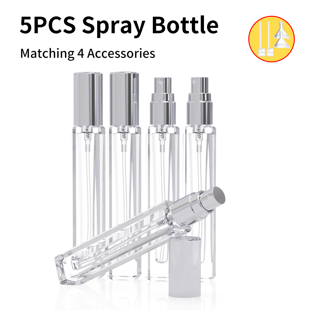 Fragrance Atomizer Pump - 5-teiliges Set Leere Parfümzerstäuber, 10ML Mini-Parfümflasche,