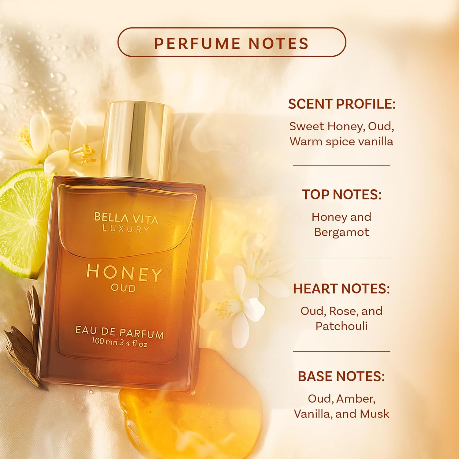 BellaVita Luxus Honey Oud EDP  – Perfume Fragrance Families Bewertung und Preis